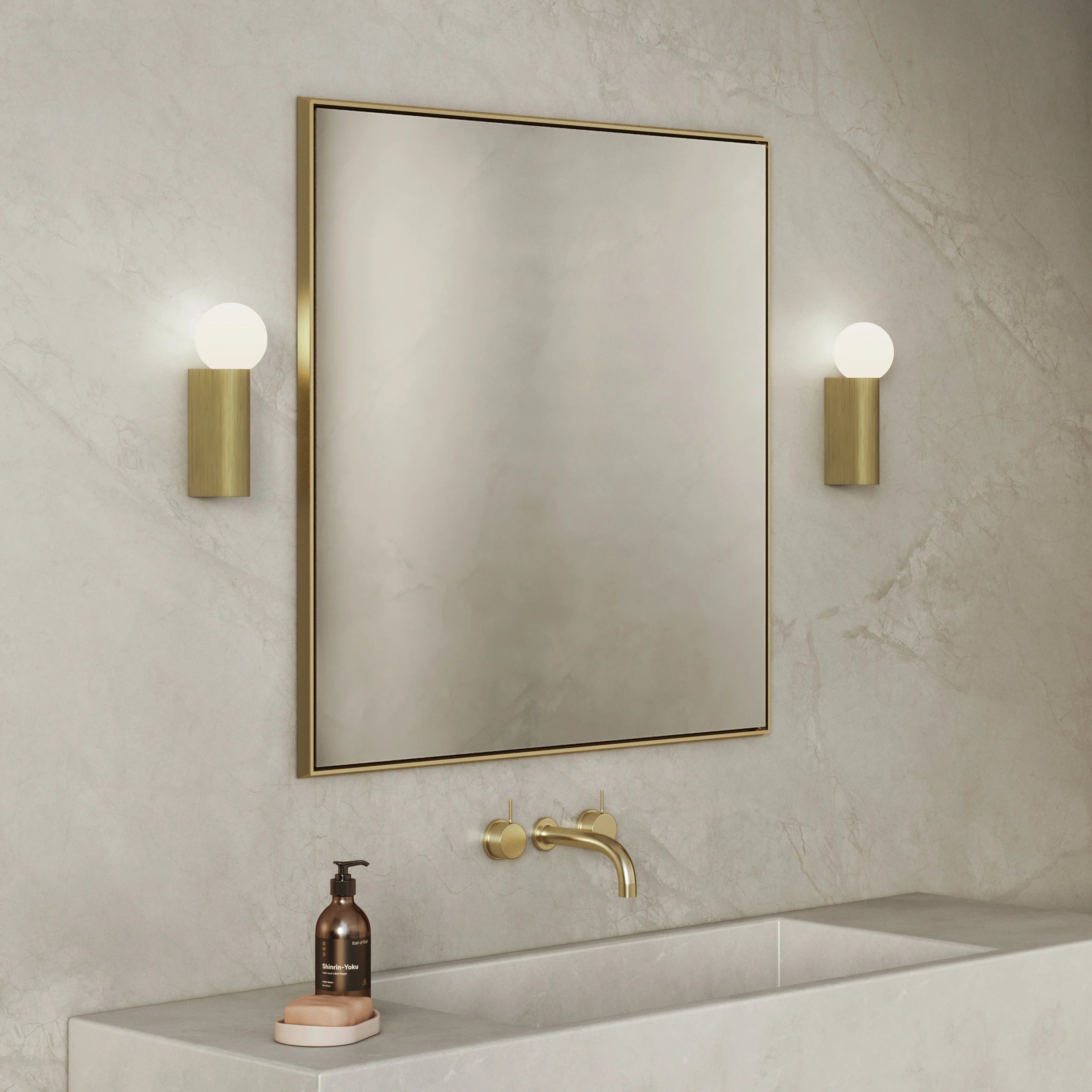 Ortona Single/ Twin Bathroom Wall Light- Matt Brushed Brass Finish
