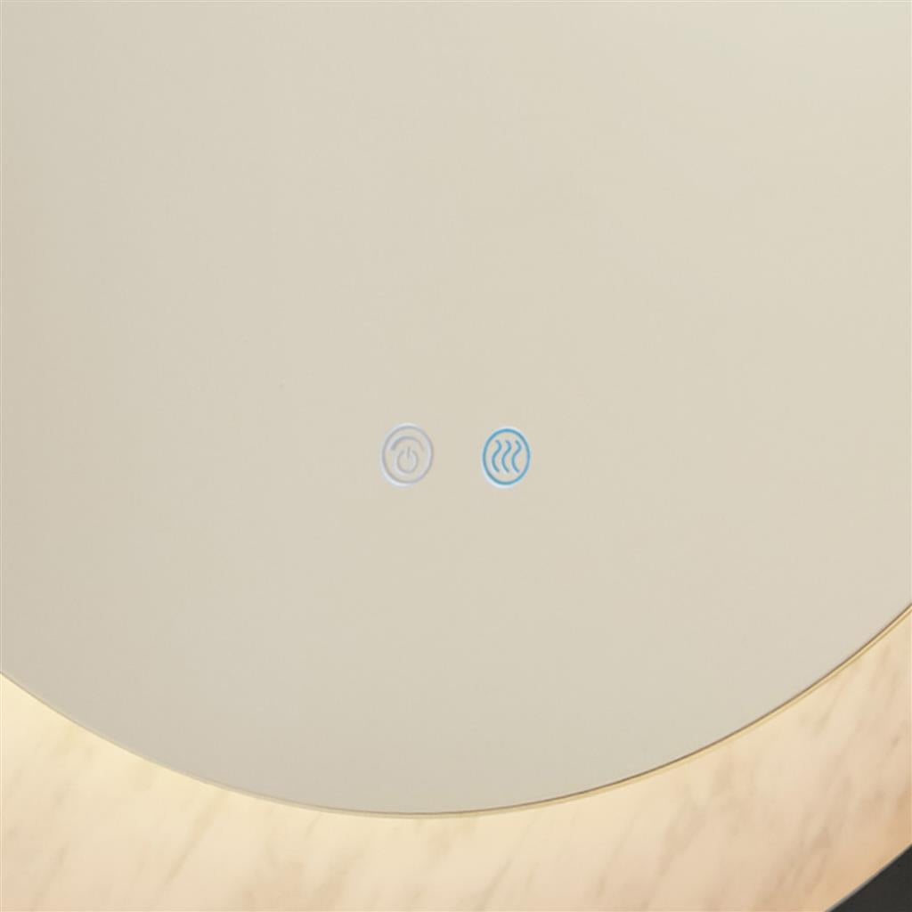 Luxo LED Mirror, Gold/ Black Metal with Marble Effect