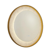Luxo LED Mirror, Gold/ Black Metal with Marble Effect