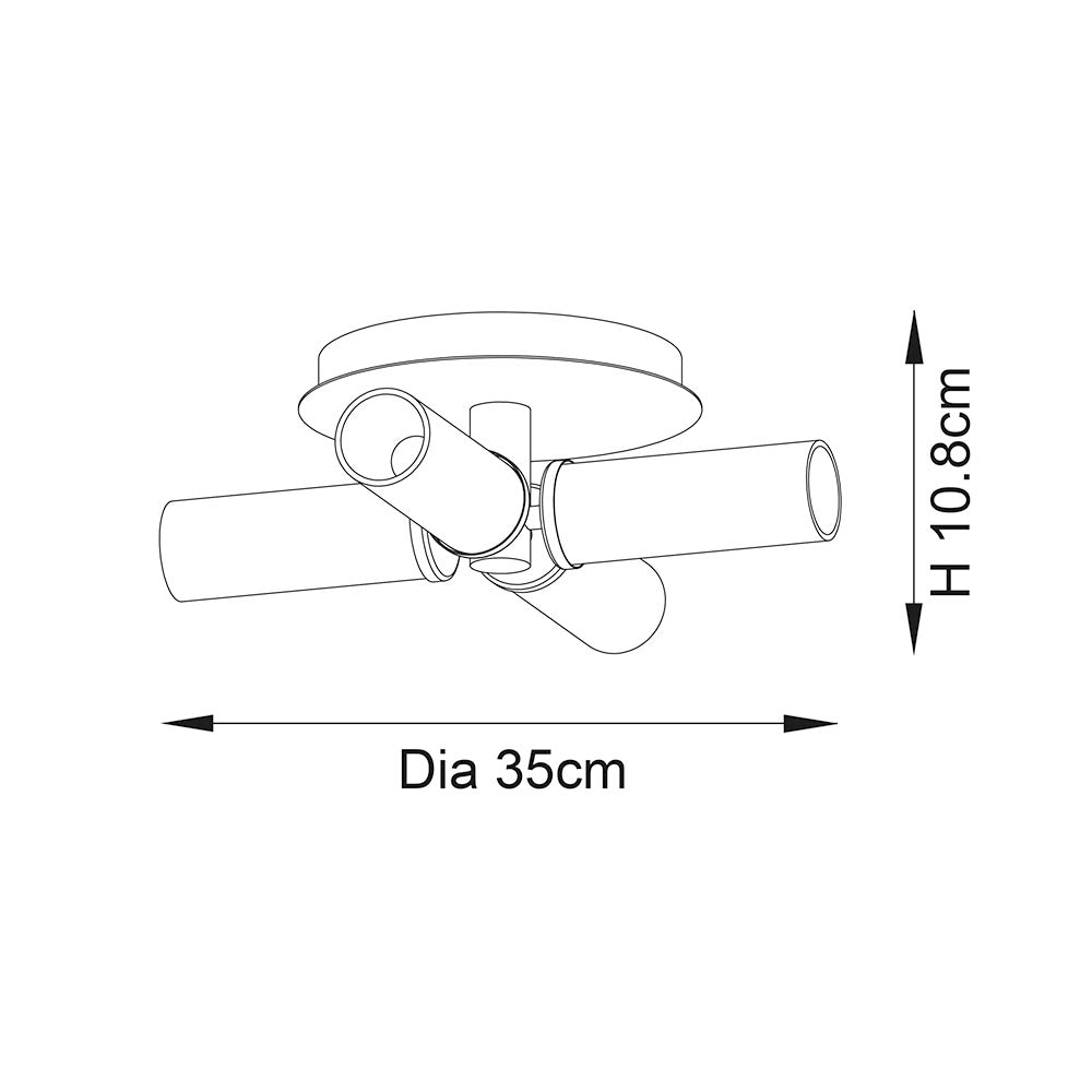 Crete 4lt Semi Flush Bathroom Ceiling Light IP44 - Satin Brass