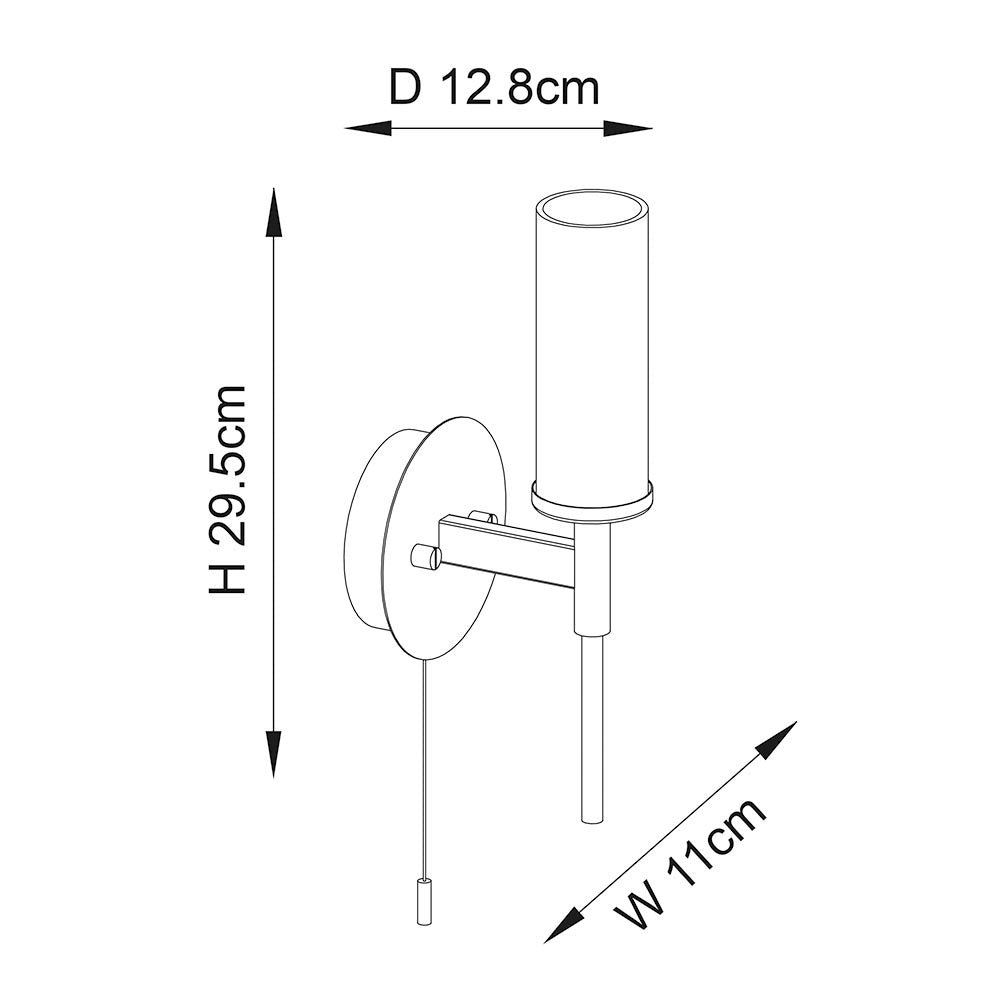 Dibella 1Lt Bathroom Wall Light IP44 - Satin Brass