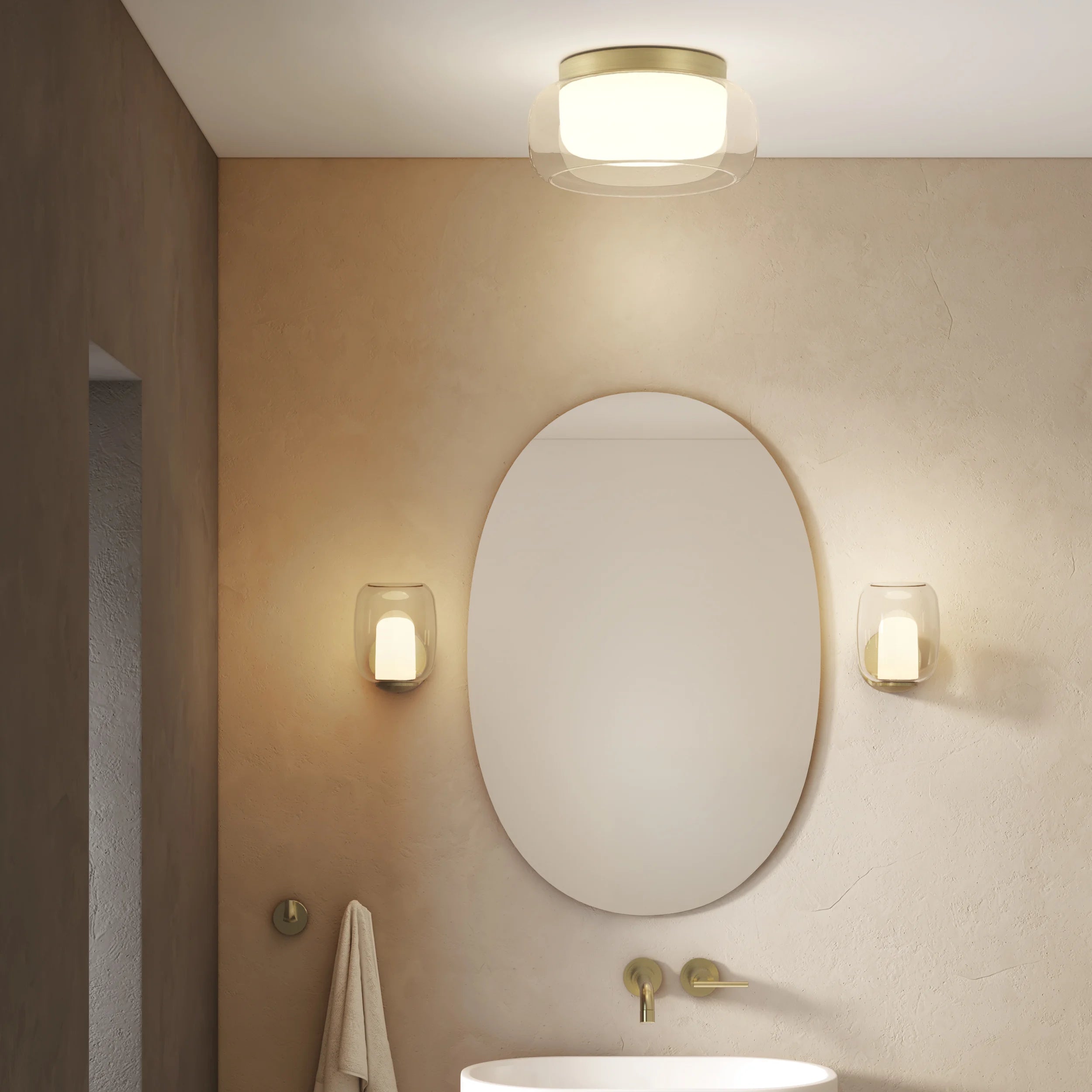 Aquina 240/360 Bathroom Ceiling Light- Matt Brushed Brass
