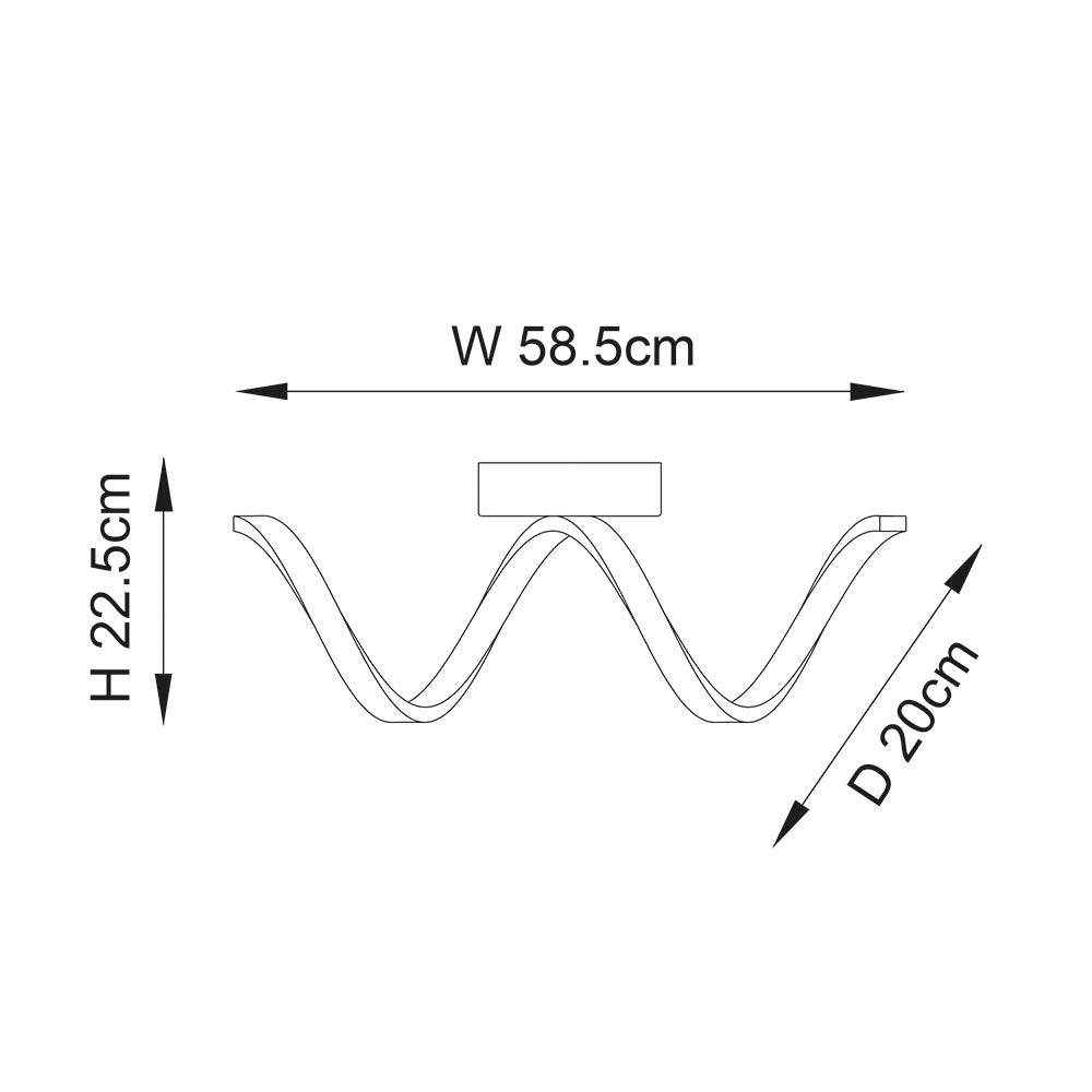 Hydro Semi-Flush LED Bathroom Ceiling Light IP44 - Chrome