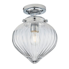 Cheshire Flush Bathroom Centre Ceiling Light IP44 - Chrome