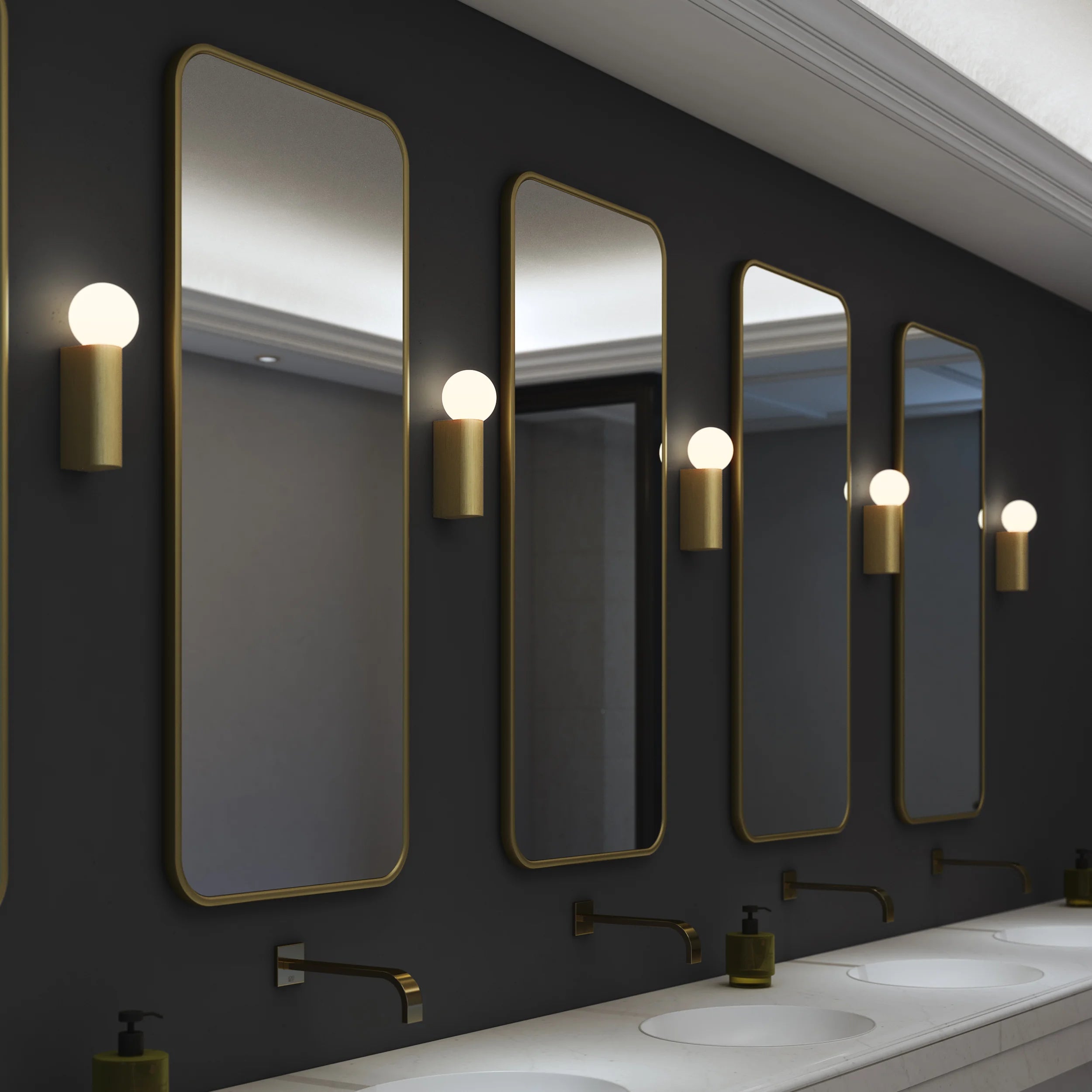 Ortona Single/ Twin Bathroom Wall Light- Matt Brushed Brass Finish