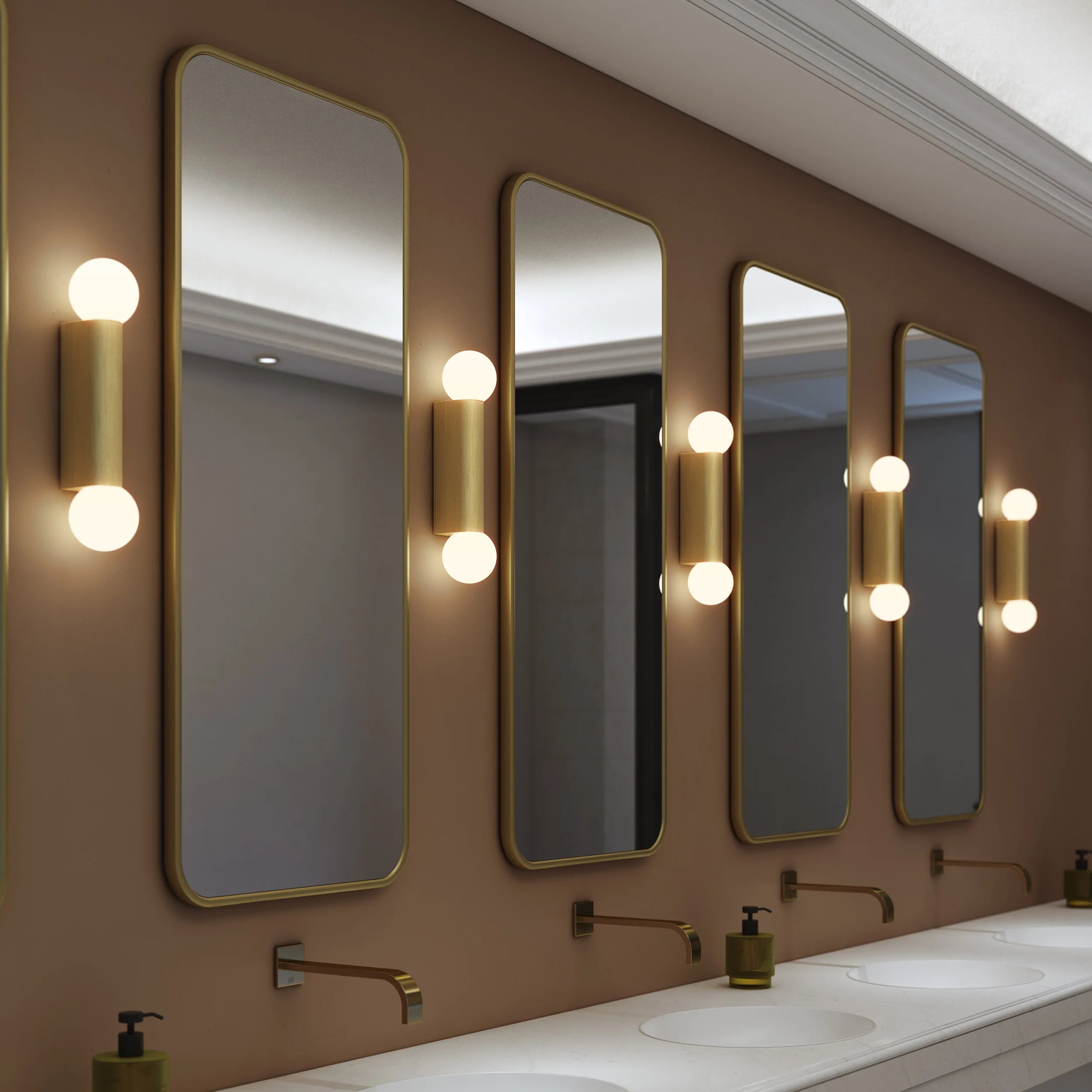 Ortona Single/ Twin Bathroom Wall Light- Matt Brushed Brass Finish
