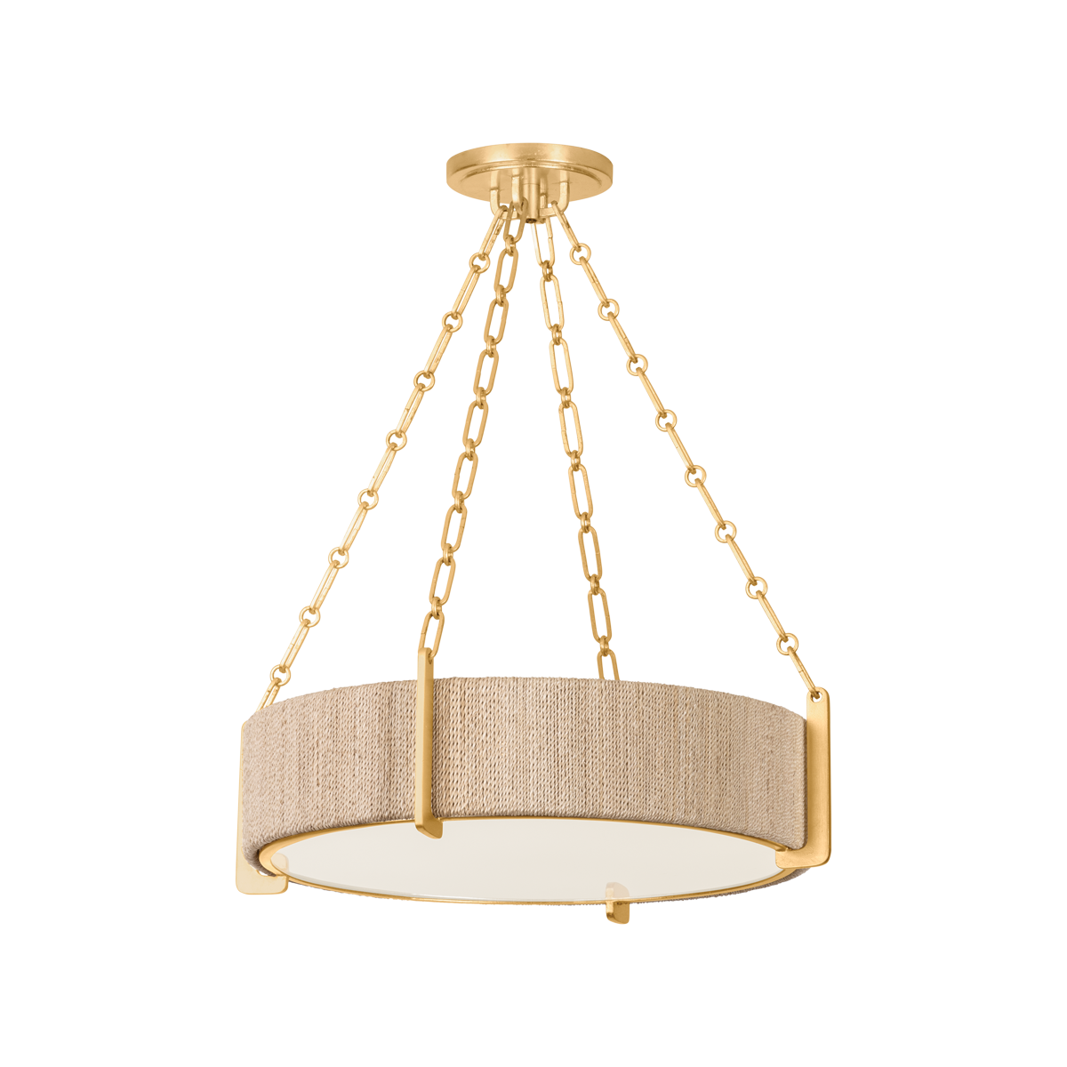 Quebec 4/6Lt Chandelier - Gold Leaf