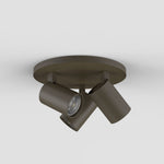 Ascoli Triple Round Flush Light - Bronze/Matt Black/Matt Nickel/Textured White Finish