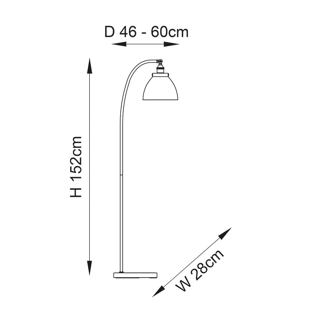 Bartley Task Floor Lamp - Various Finishes E27