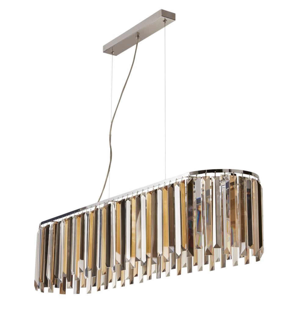Clarissa 8Lt Kitchen Light - Chrome Metal & Mixed Glass