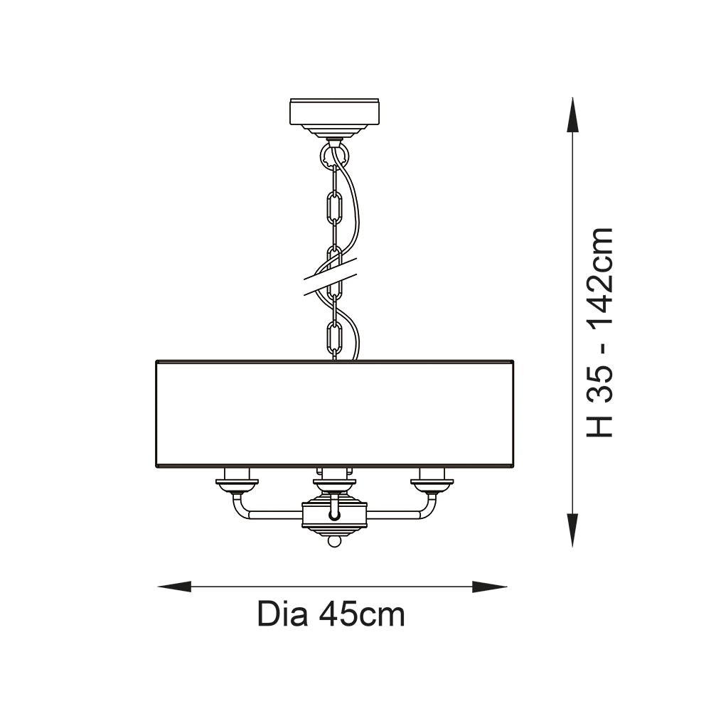 Westbury 3/6/8Lt Pendant Various Finishes E14