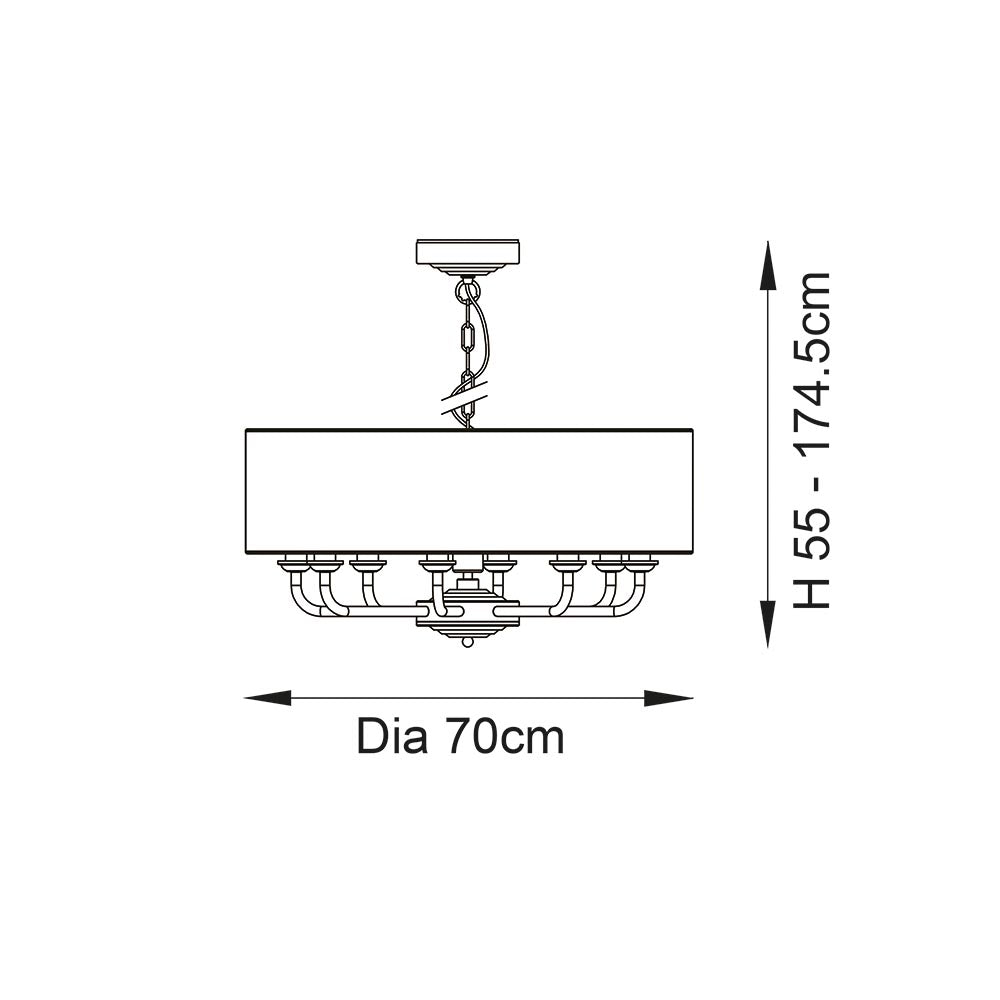 Westbury 3/6/8Lt Pendant Various Finishes E14