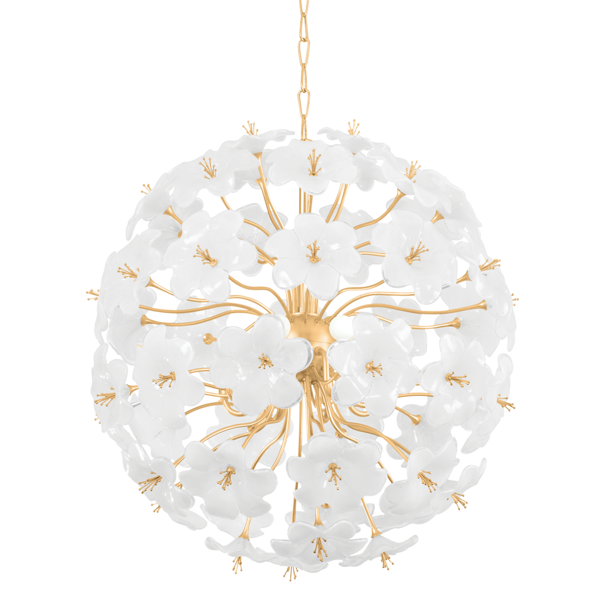 Hygea 6/8Lt Chandelier - Gold Leaf