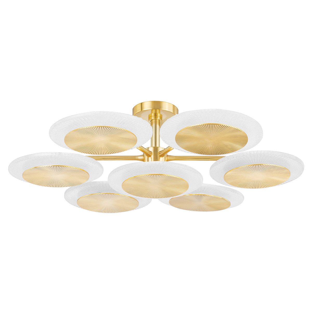 Topaz Integral LED Semi Flush - Brass/Nickel