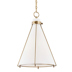Eldridge 1Lt Cone Pendant - Brass
