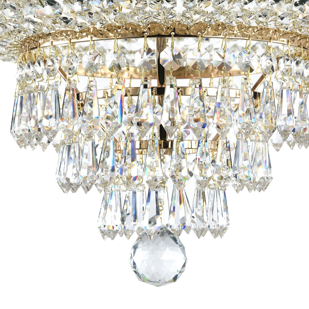 Palace Semi Flush 14/18lt Crystal Chandelier