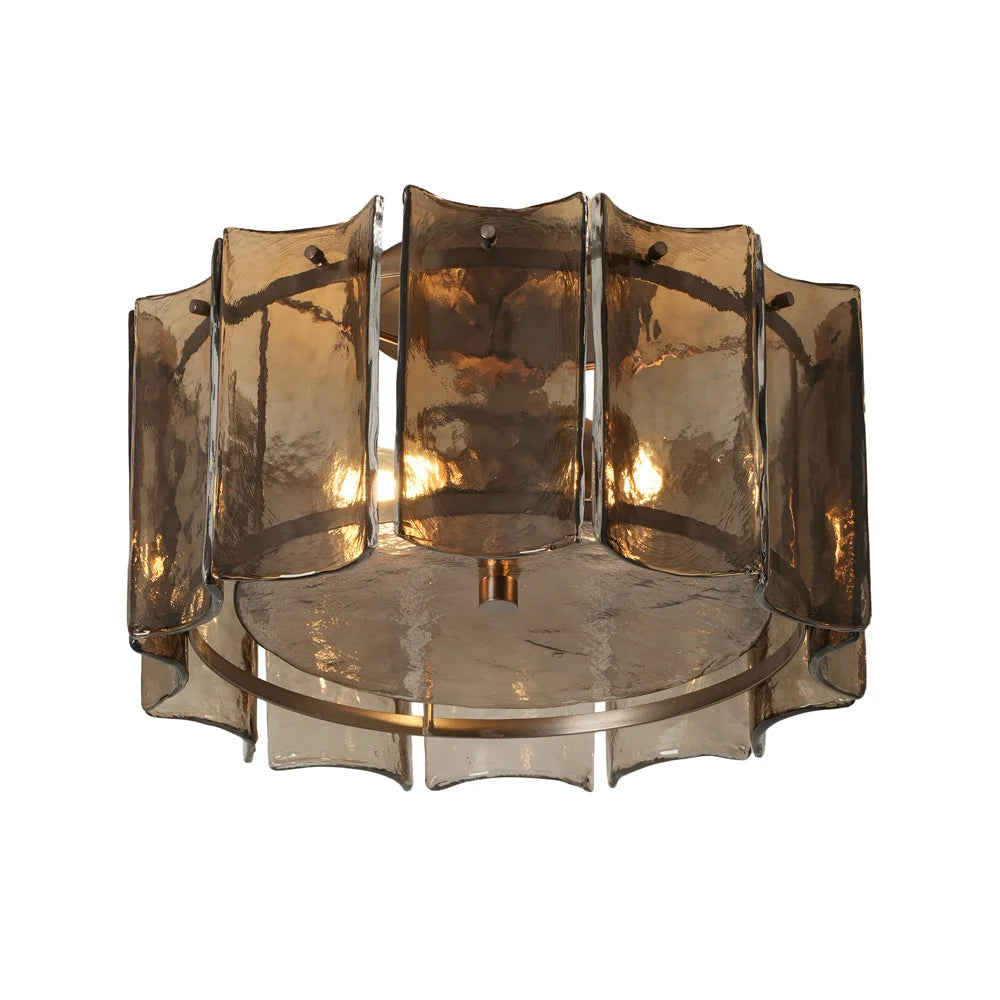 Amberley Round Flush Mount Light  16 Inch - Bronze & Mocha
