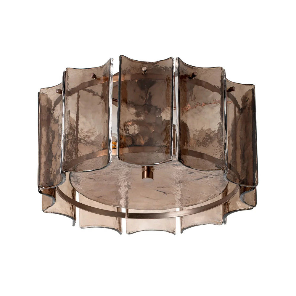 Amberley Round Flush Mount Light  16 Inch - Bronze & Mocha