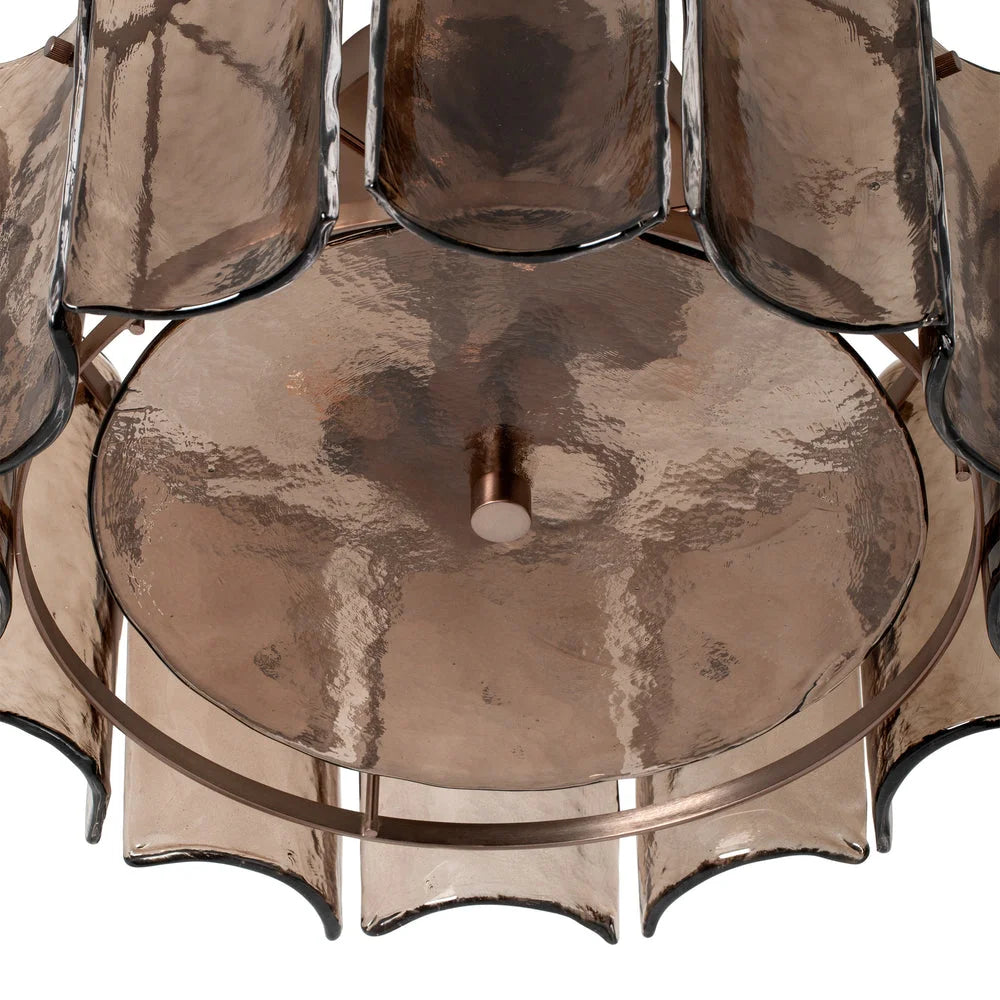 Amberley Round Flush Mount Light  16 Inch - Bronze & Mocha