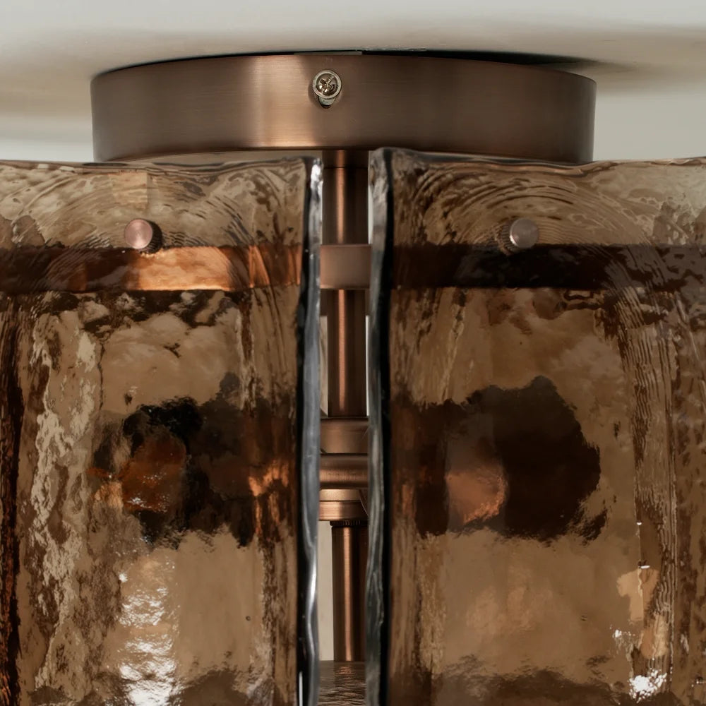 Amberley Round Flush Mount Light  16 Inch - Bronze & Mocha