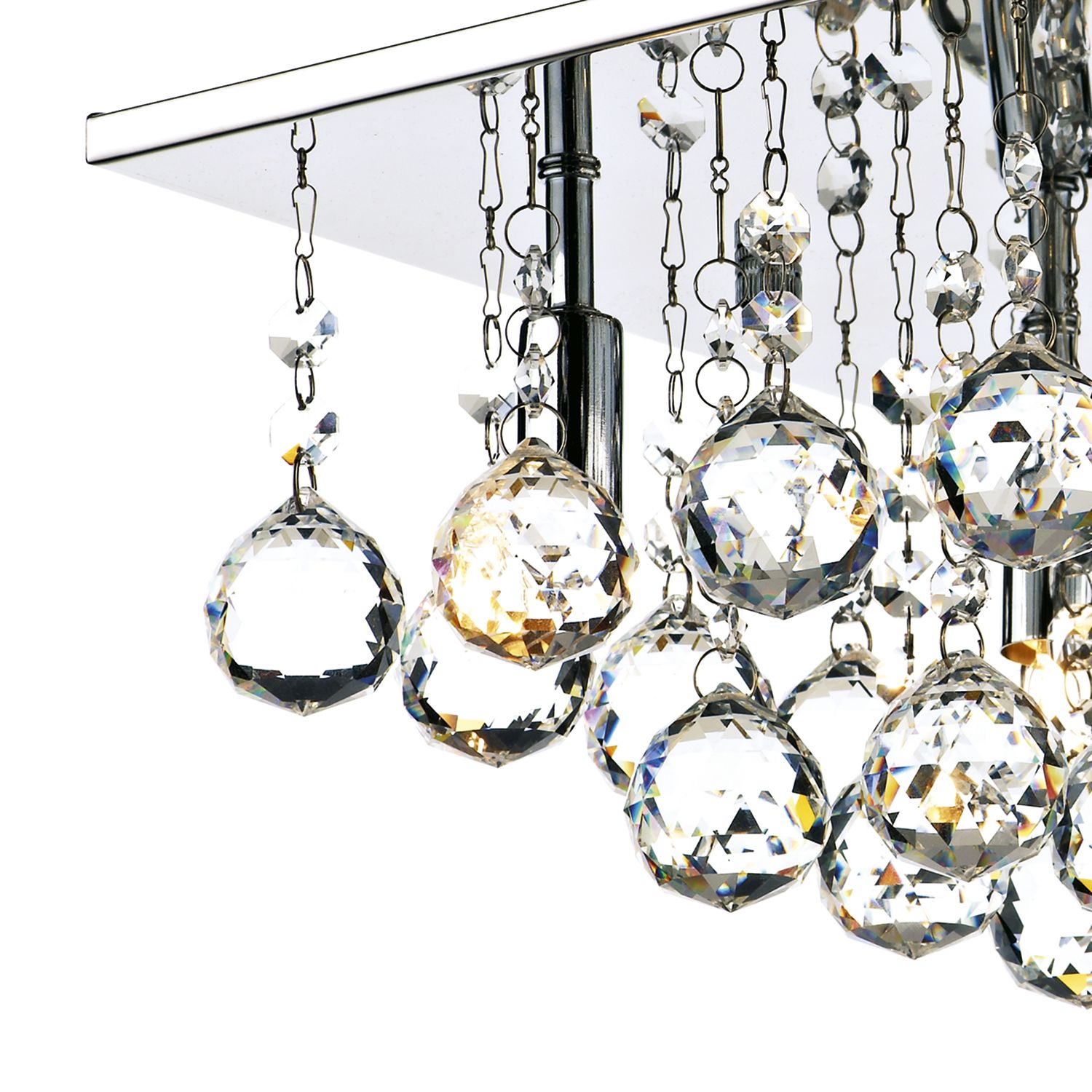Abacus 4/5/8Lt Square Flush Light - Polished Chrome