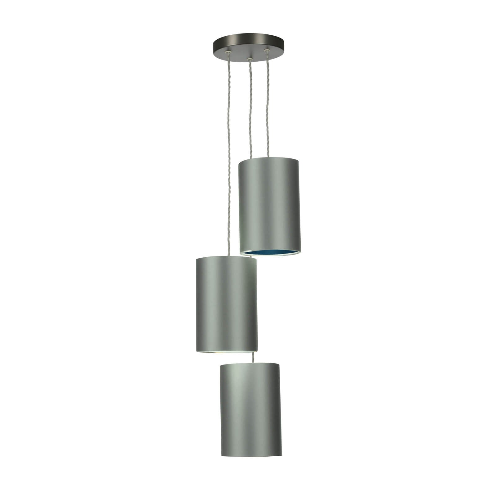 Acton three light suspension in antique brass/Satin Chrome E27