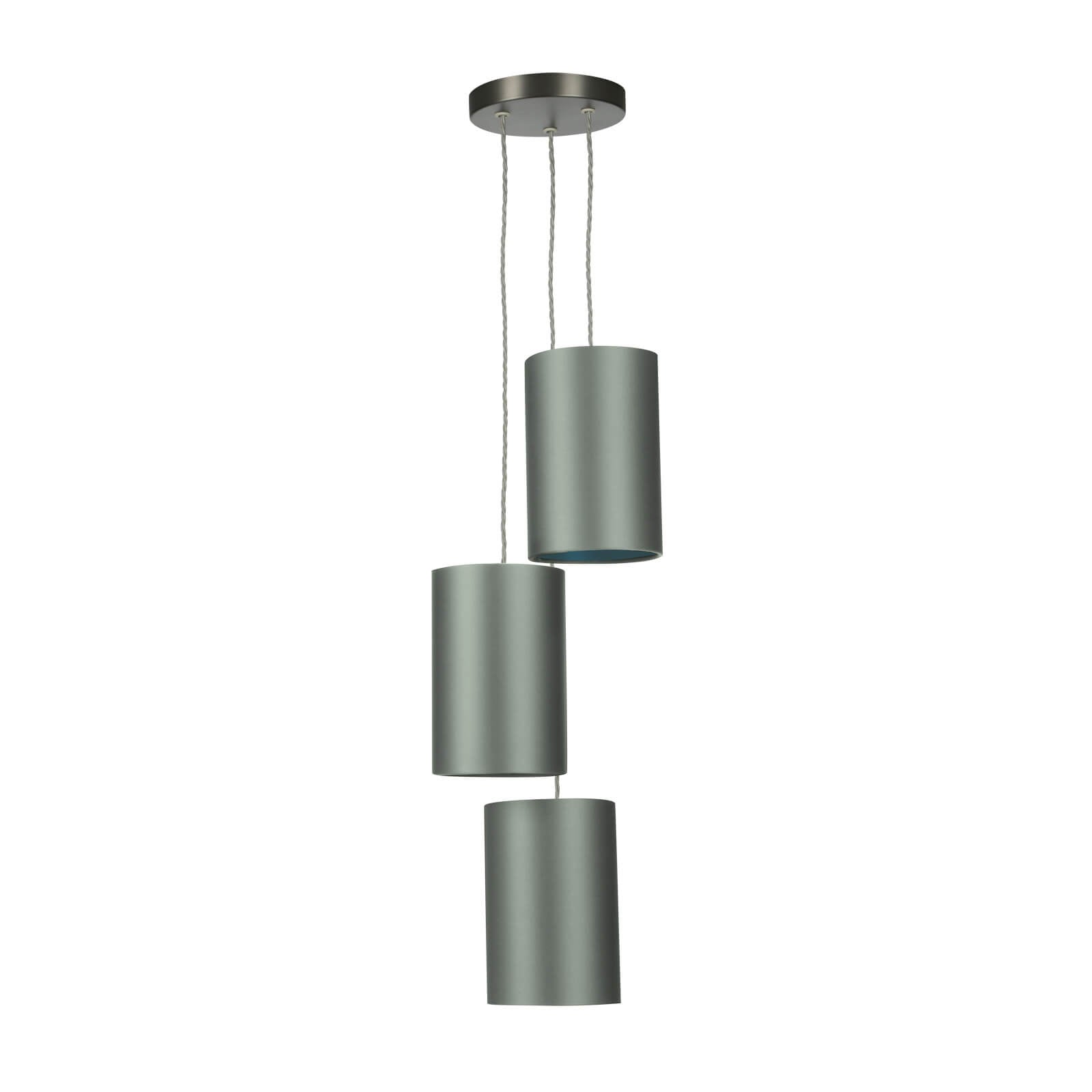Acton three light suspension in antique brass/Satin Chrome E27