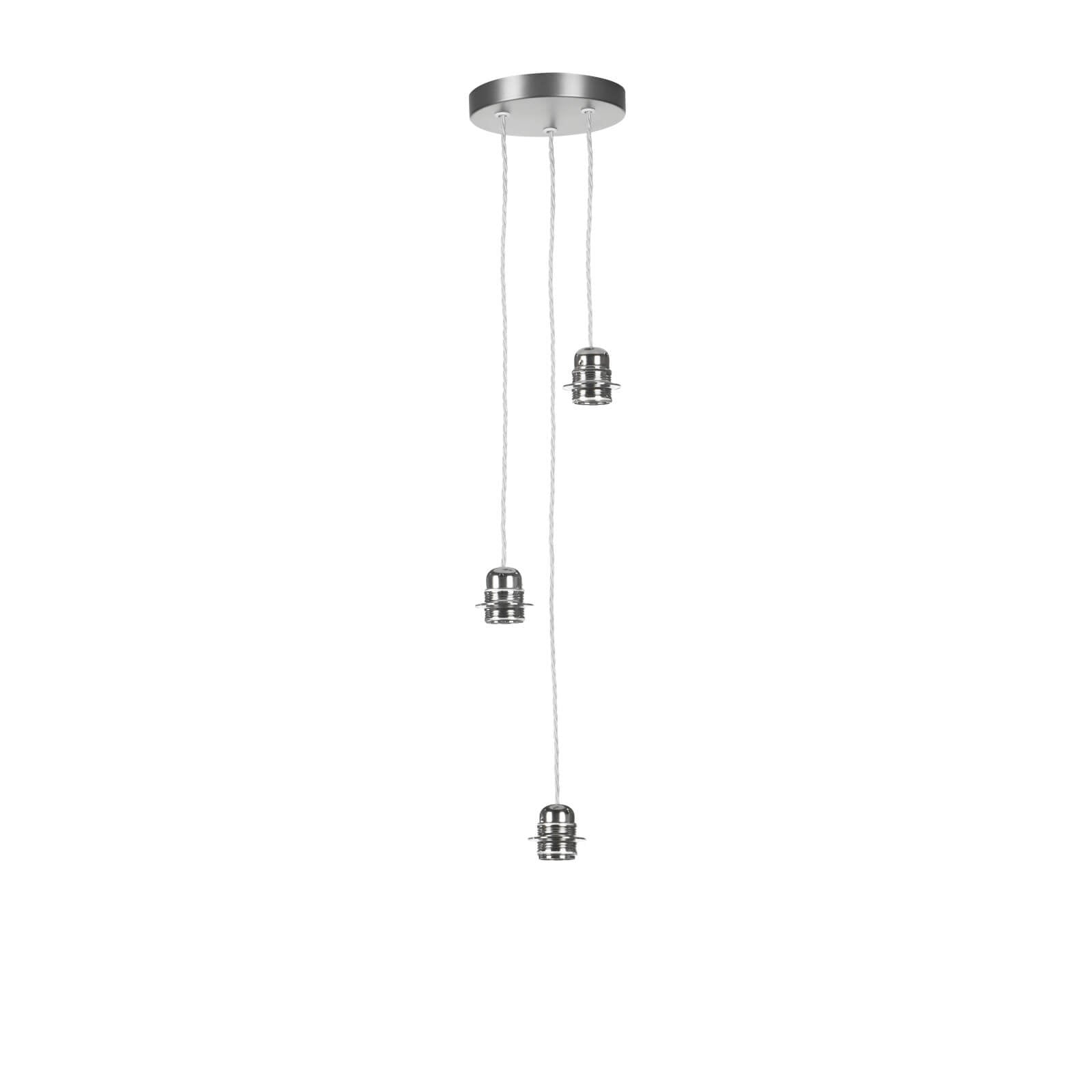 Acton three light suspension in antique brass/Satin Chrome E27