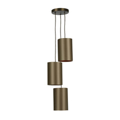 Acton three light suspension in antique brass/Satin Chrome E27