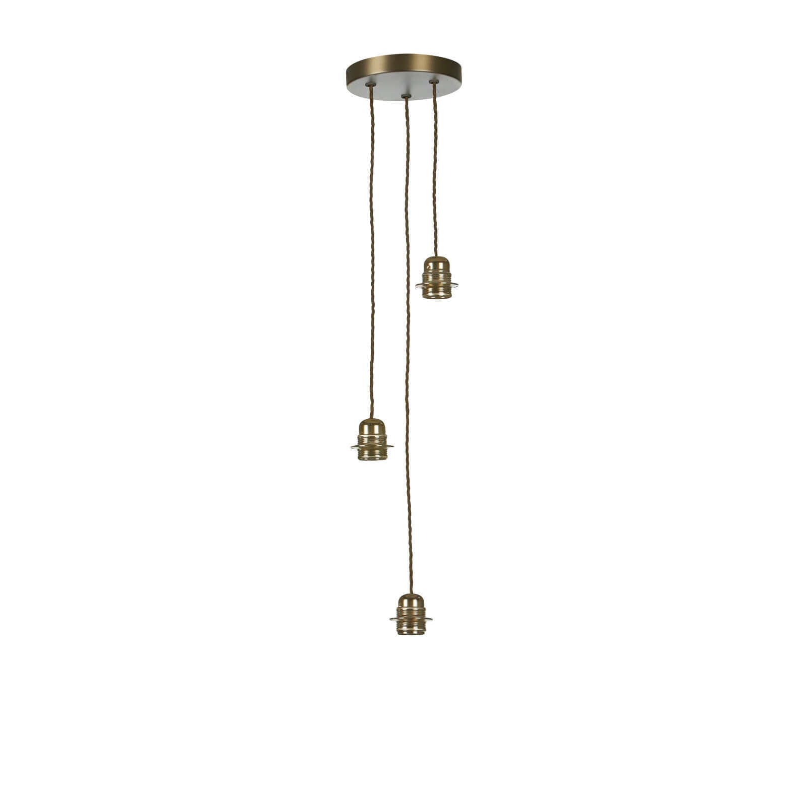 Acton three light suspension in antique brass/Satin Chrome E27