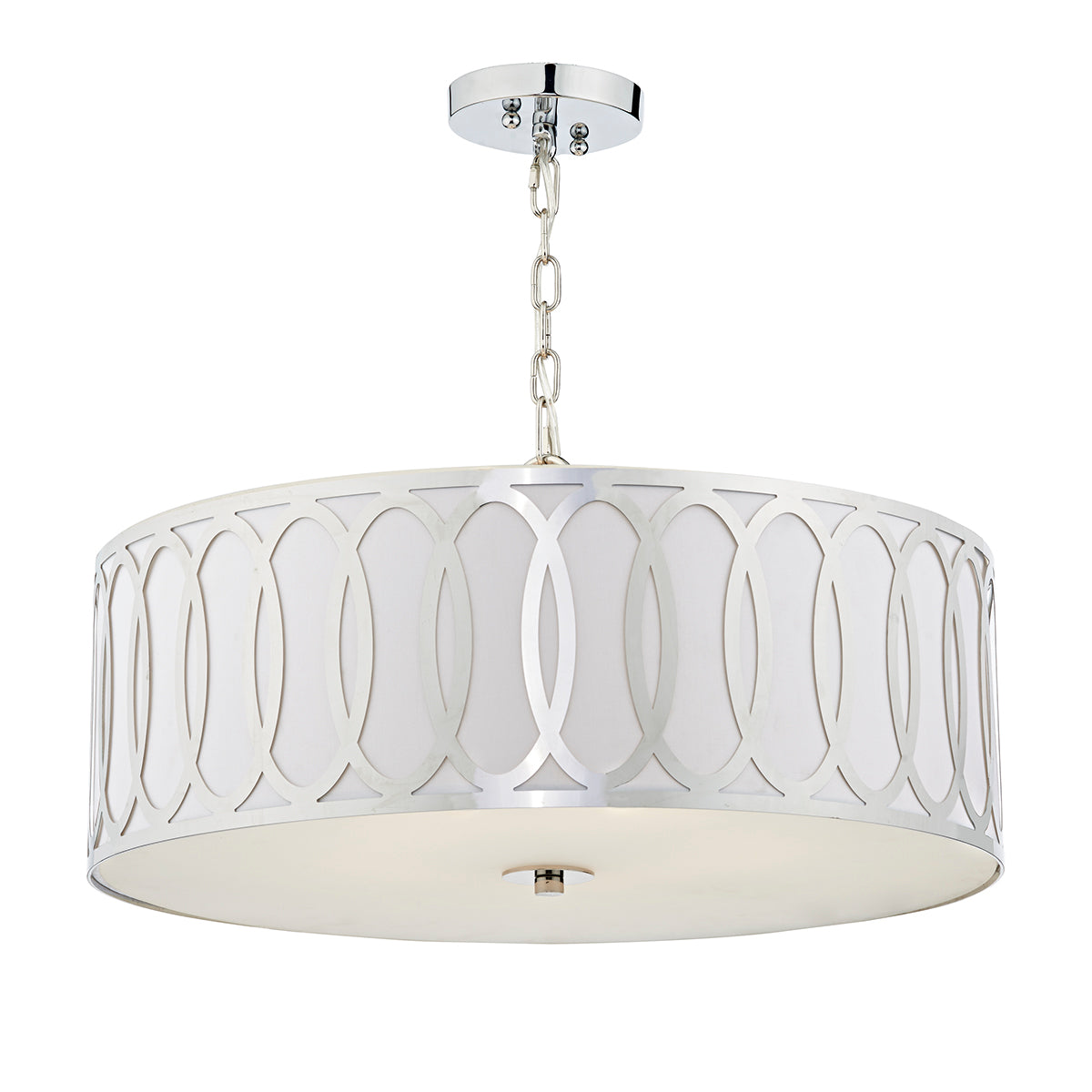 Acura 5 Light Pendant Polished Chrome White E27