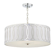 Acura 5 Light Pendant Polished Chrome White E27