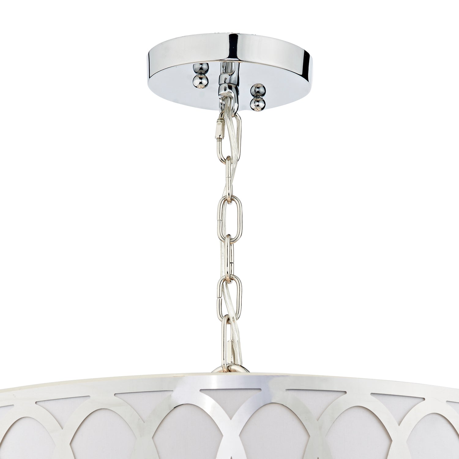 Acura 5 Light Pendant Polished Chrome White E27