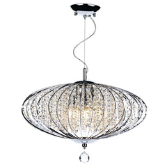Adriatic 5Lt Centre Ceiling Light Polished Chrome & Faceted Crystal