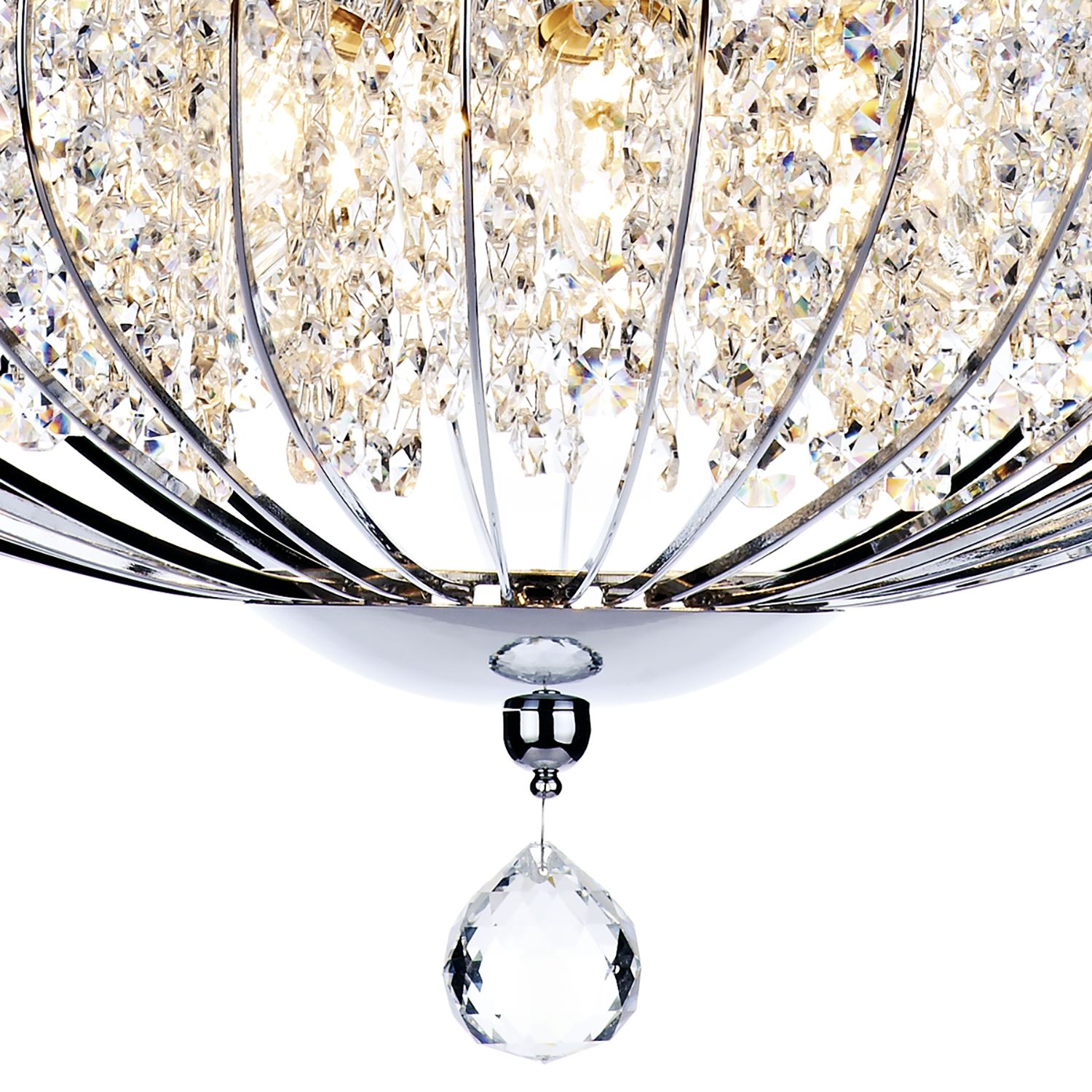 Adriatic 5Lt Centre Ceiling Light Polished Chrome & Faceted Crystal