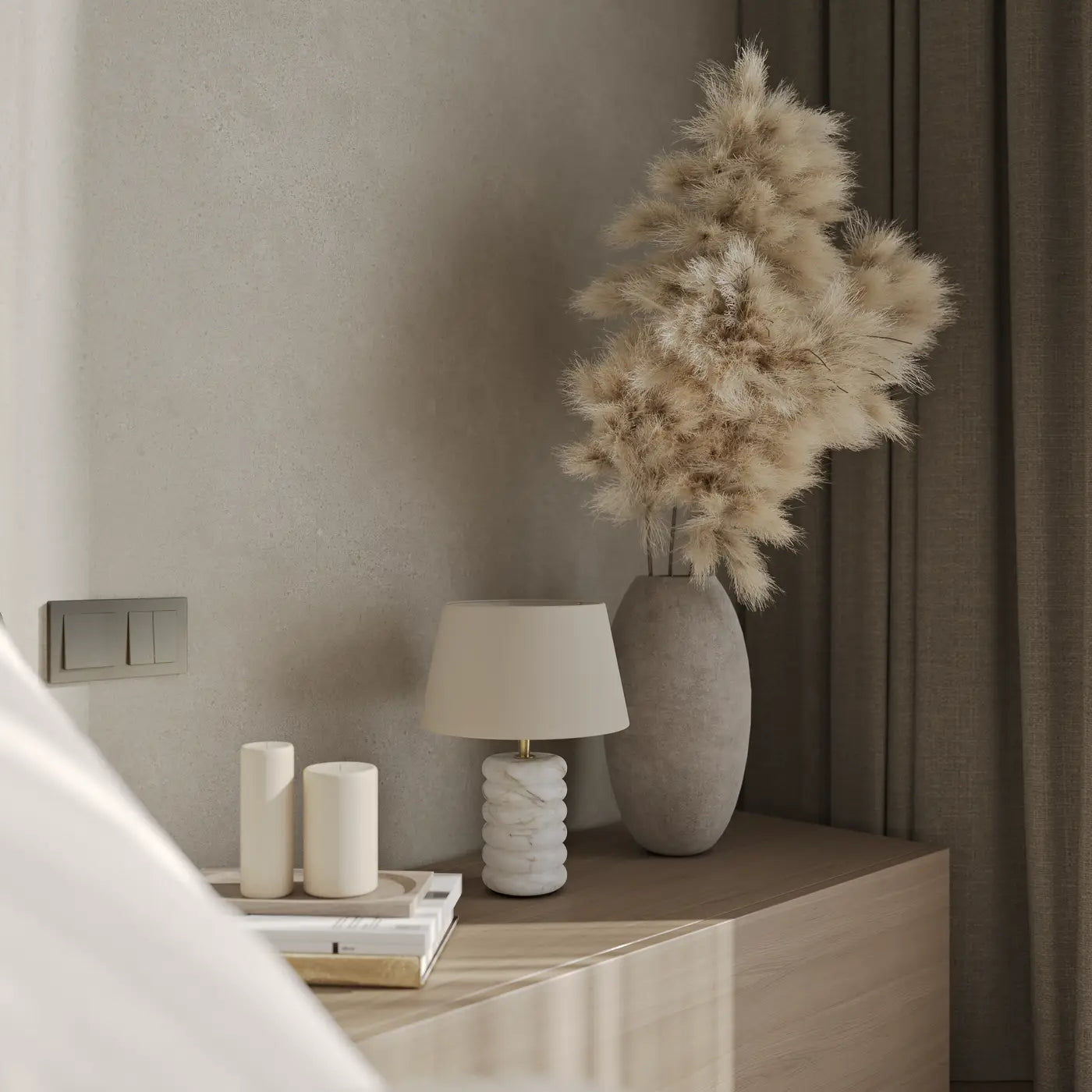 Alabaster Dual Lit Table Lamp