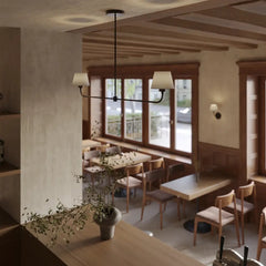 Albany Double Pendant Light - Natural Cotton Shades