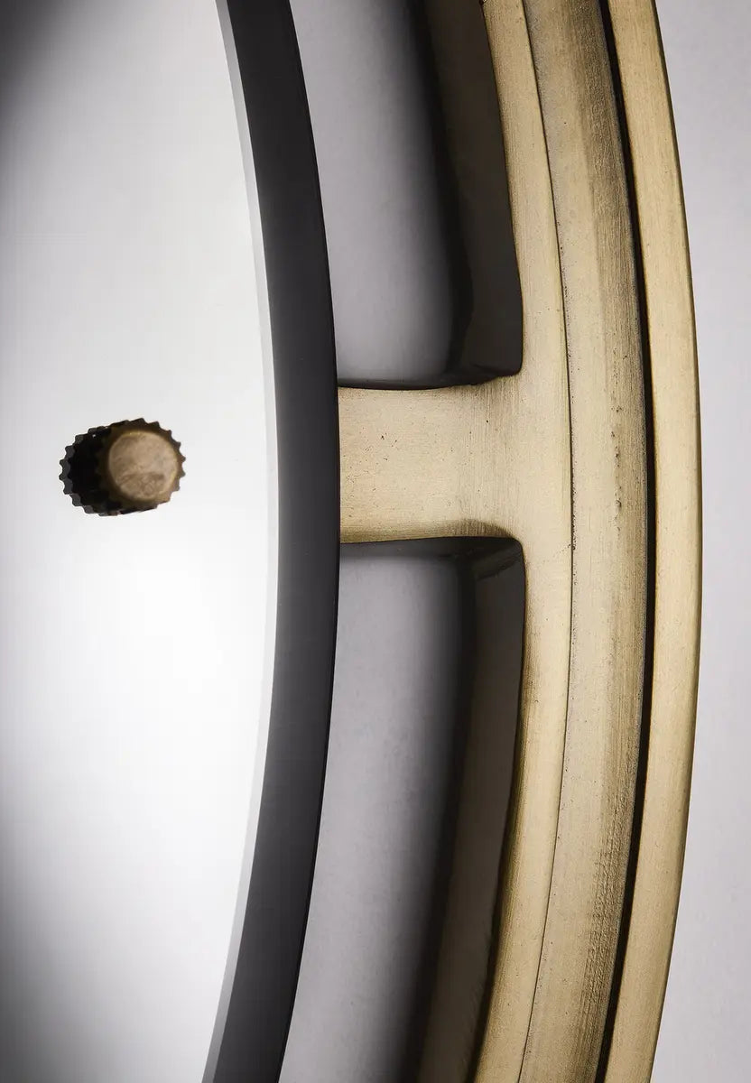 Albany Round Wall Mirror 31 Inch - Aged Brass Finish