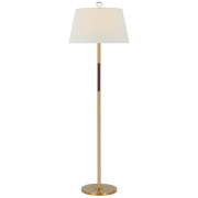 Griffin Large Floor Lamp - Brass & Saddle Leather