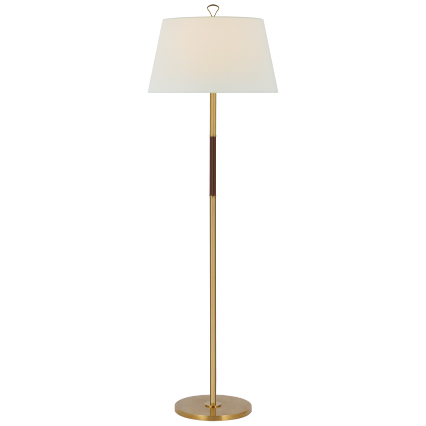Griffin Large Floor Lamp - Brass & Saddle Leather