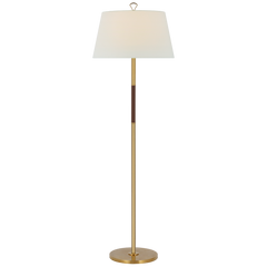 Griffin Large Floor Lamp - Brass & Saddle Leather