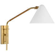 Laken Articulating Wall Light - Brass & Rattan