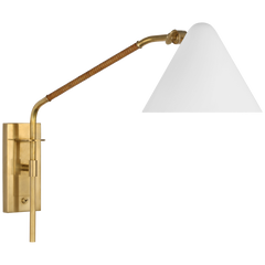 Laken Articulating Wall Light - Brass & Rattan