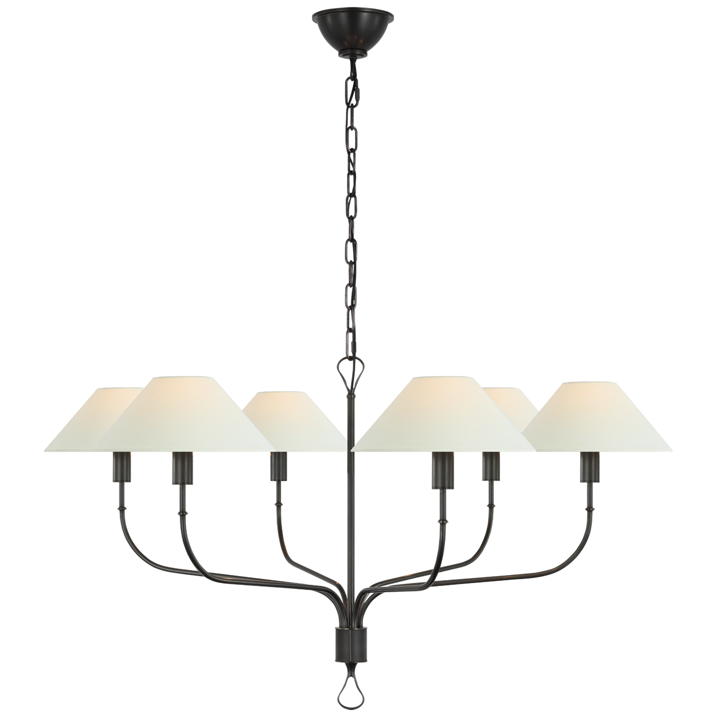 Griffin Large Tail Chandelier - Brass/Bronze & Leather