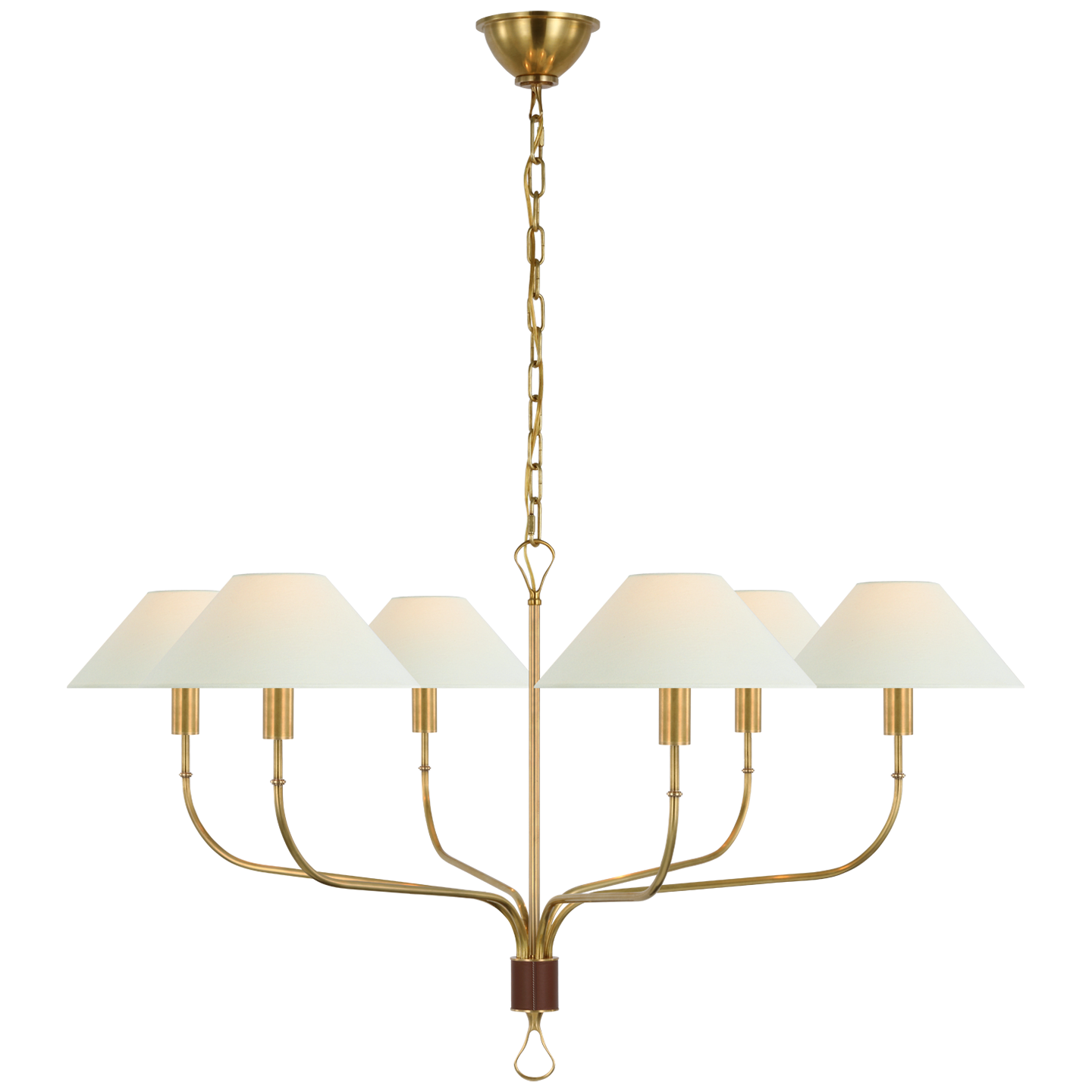 Griffin Large Tail Chandelier - Brass/Bronze & Leather