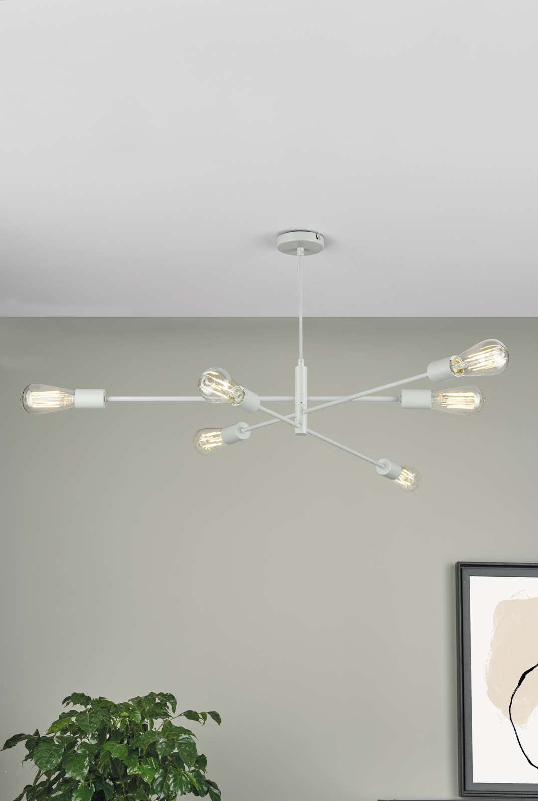 Alana 6 Light Fitting - Antique Brass/Black/Polished Gold/Satin Chrome Finish