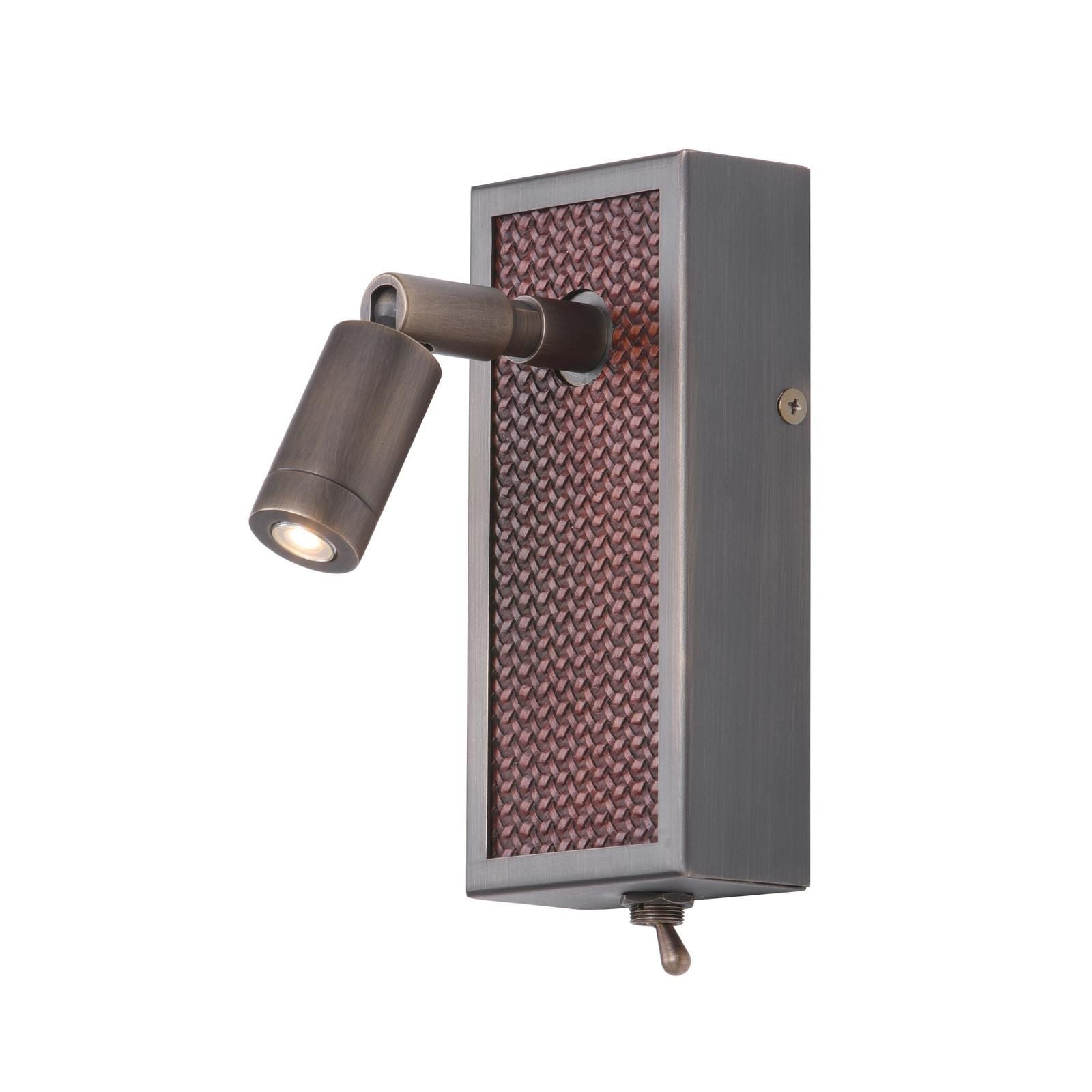 Albany LED Wall Light-  Antique Brass and Matt Brown