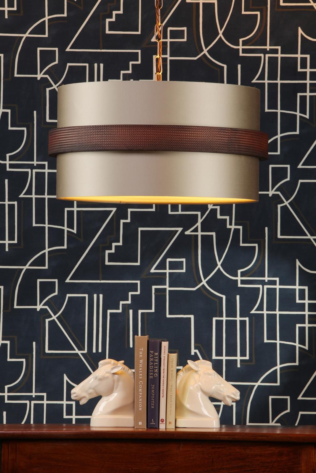 Allegra 4 Light Pendant- Leather Effect With Bespoke Shade