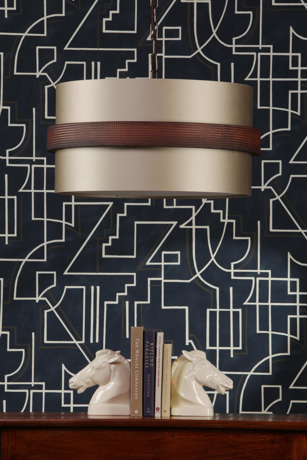 Allegra 4 Light Pendant- Leather Effect With Bespoke Shade