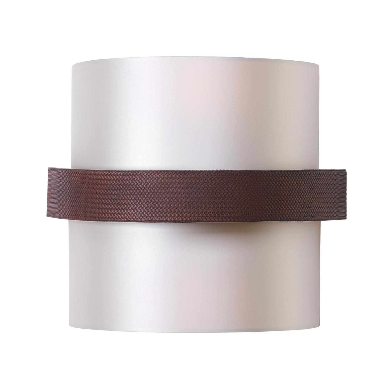 Allegra 2 Light Wall Light- Leather Effect With Bespoke Shade